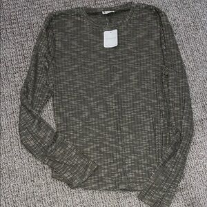 Intimately Free People Green Long Sleeve Tee